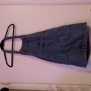 RVCA Bolt Out Apron Denim Dress Large